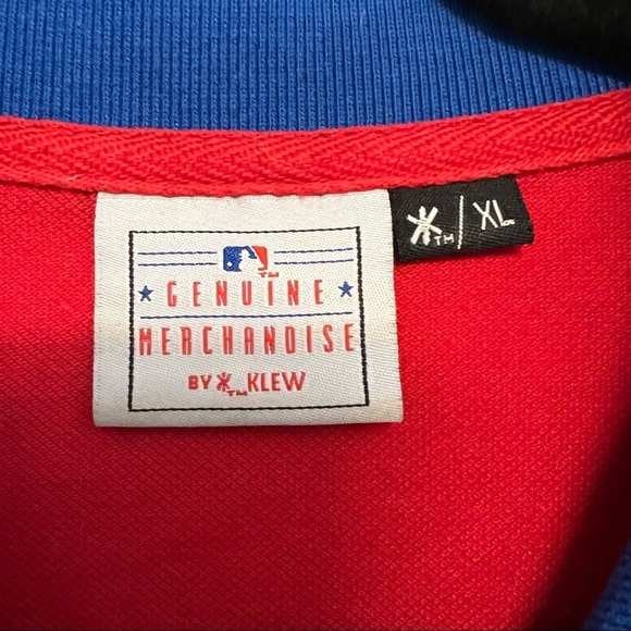 MLB Vintage Chicago Cubs Blue Red & White Polo Shirt - Picture 4 of 6